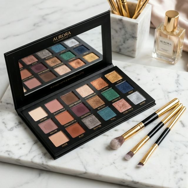 Glamour 18-Color Palette (Matte & Shimmer)